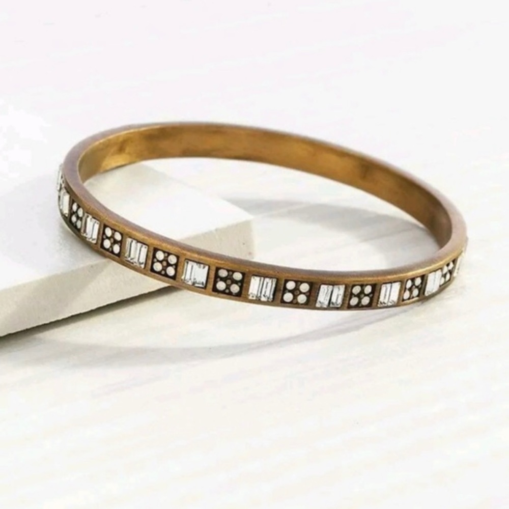 NWT Silpada Modern Maven Bracelet, Brass & Swarovski Crystals KRB0007